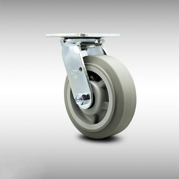 6 Inch SS Thermoplastic Rubber Wheel Swivel Caster with Ball Bearing SCC